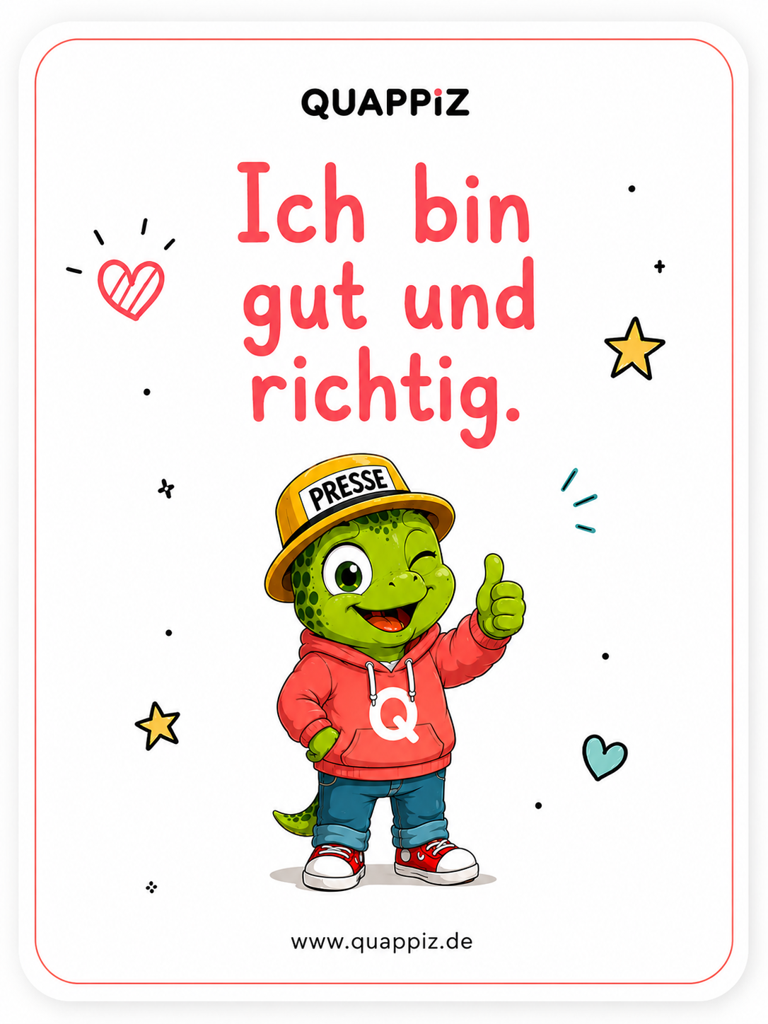 Mutmacherkarte: Ich bin gut und richtig