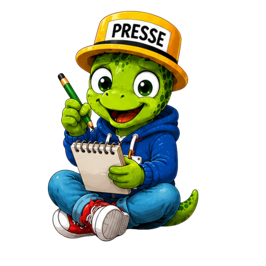 Reporter QUAPPIZ sitzt mit einem Notizblock